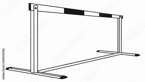 Black and White Hurdle for Track and Field.