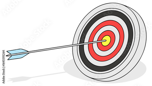 Bullseye Target with Arrow Hitting the Center.