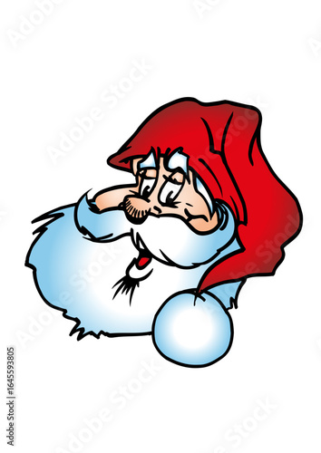 smiling Santa Claus (Father Christmas) with a big white beard