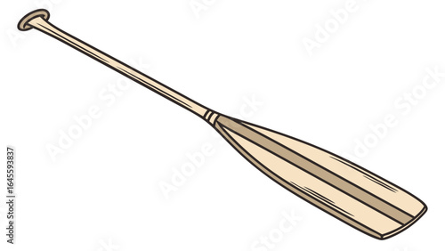 Classic Wooden Canoe Paddle with Rounded Blade.