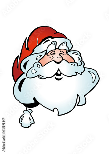 Happy Santa Claus (Father Christmas) with a big white beard