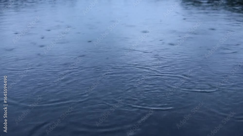 Rain Falling on a Water Surface Rain Falling on a Water Surface