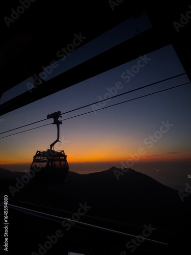 Photography sunset from cable car
