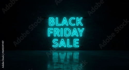 Black Friday Sale Neon Sign Advertisement Shopping Discount Offer
