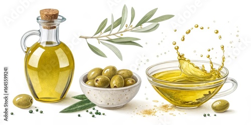 Watercolor Olive Oil Compos...