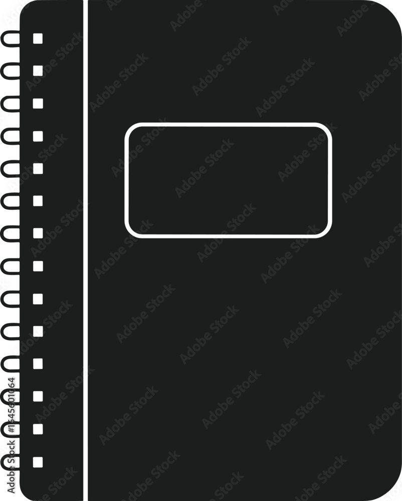 Fototapeta premium Spiral Notebook Silhouette – Stationery and Writing Vector