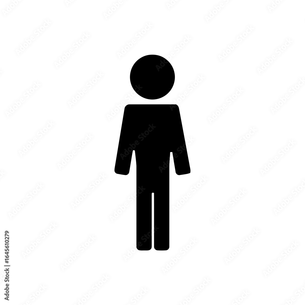 Obraz premium Simple black silhouette of a person. 