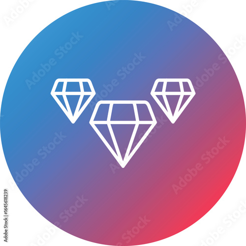 Diamonds Line Gradient Circle Background Icon