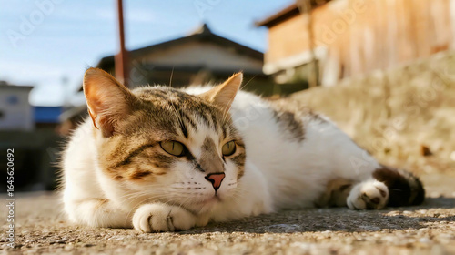 Cat Sleeping in Afternoon Sun