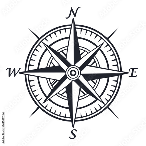 compass on a white background