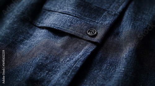 Wallpaper Mural Close up of denim fabric detailing a buttoned shirt Torontodigital.ca