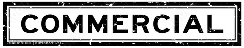 Grunge black commercial word rsquare ubber seal stamp on white background