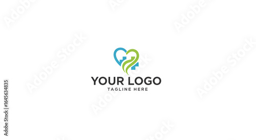 Modern Company Logo Vector Heart and Health Symbol Design