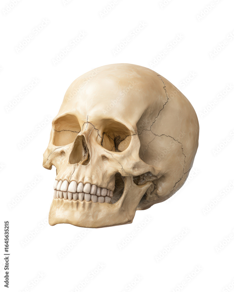 Fototapeta premium Human skull isolated on transparent background