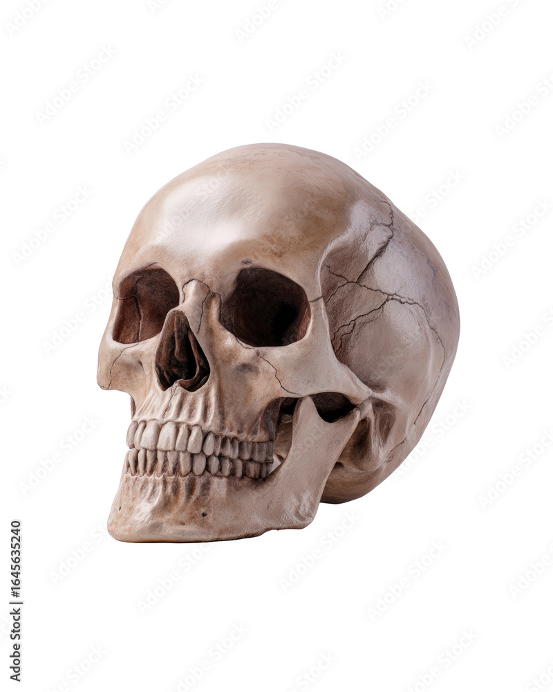Obraz premium Human skull isolated on transparent background