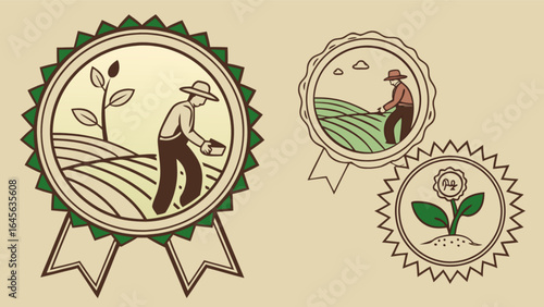 Organic farming agriculture and sustainable agriculture vector illustration concept design