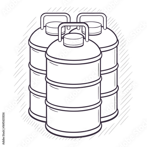 Line art cryocache delicate line art of stack.