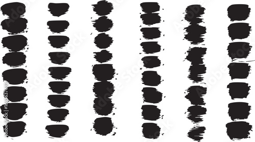A striking black and white abstract pattern featuring a series of distressed ink brush strokes arranged in vertical columns, creating a modern grunge texture.