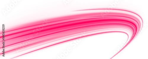 High speed IT technology concept, abstract stripes as data transfer on white background in png format. A colorful motion background of city light trails.	