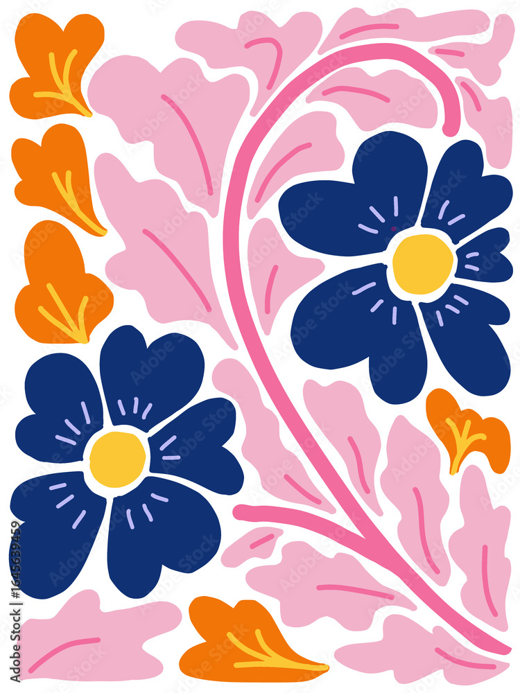 Obraz premium pink blue abstract floral background