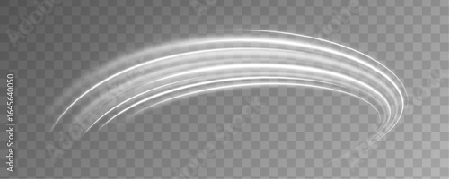 White bright blurred light lines in wave and speed motion. Abstract vector fire circles, sparkling swirls and energetic light spiral frames. Sparkling particles of magic dust.	