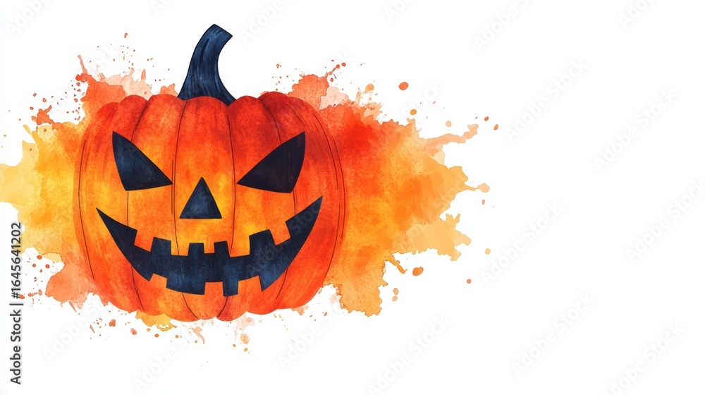 Naklejka premium Halloween Pumpkin Art - Spooky Jack O' Lantern Design