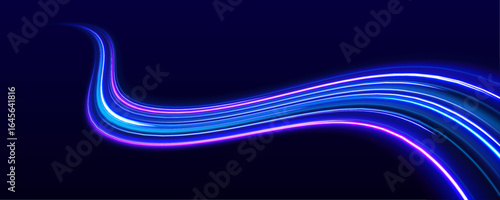 Cosmic explosion with glowing light flares and sparks in red and blue. Dynamic special effects create a universe-inspired background for a celebration or high-energy event, with speed and motion.	