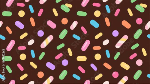 Candy bar themed flat colored background