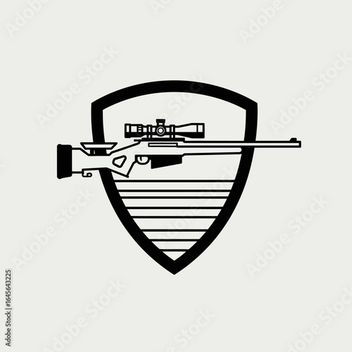Precision rifle badge a symbol of marksmanship with clean lines and sharp