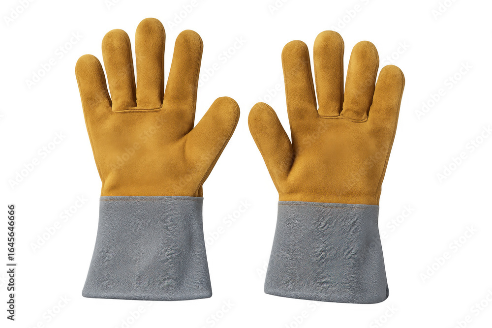 Fototapeta premium Durable protective work gloves on transparent background