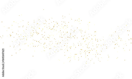 gold glitter round particles confetti. Luxury sparkling glitter dust falling isolated on transparent background. Falling magic glitter confetti, golden dust. Modern Design elements or decoration, PNG

