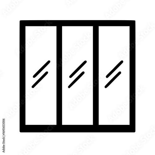 Simple black window icon representing natural light and ventilation
