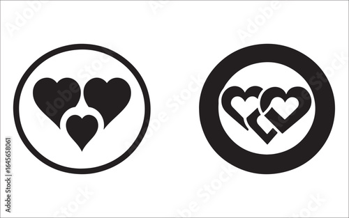  Heart Love Icon Romantic Symbol Silhouette for Valentine and Wedding Designs