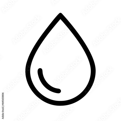 Illustration of a simple water drop with inner curve