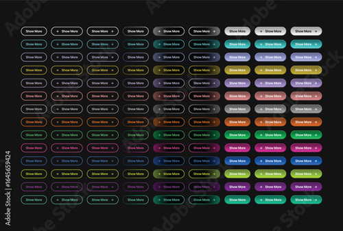 Show more button ui design collection for website and app interface design