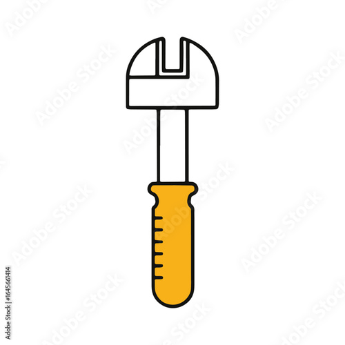 Mechanic's Wrench Tool with Yellow Handle vector