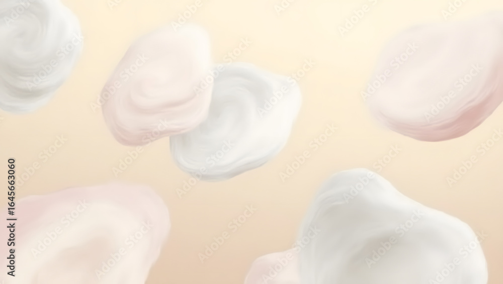 Obraz premium Soft blurred organic blobs with gradient fills, dreamy modern abstract.