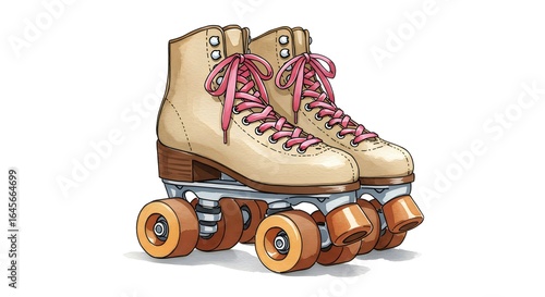 Retro Roller Skates Illustration