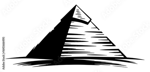 Egyptian pyramid silhouette vector illustration ancient monument