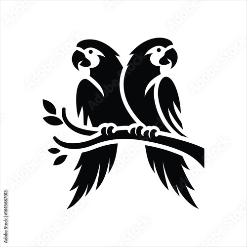 parrot  vector silhouette outline logo design illustration