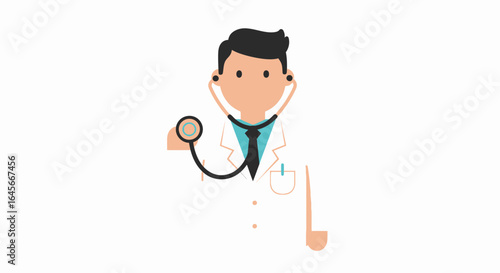 Professional doctor using stethoscope, ready to diagnose patient with modern medical care.