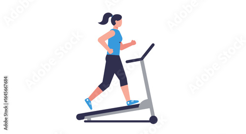 Woman running on treadmill, fitness, healthy lifestyle, workout, cardio, gym, exercise