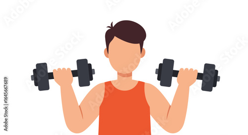Man lifting dumbbells, achieving fitness goals, exercise, strength training, healthy lifestyle