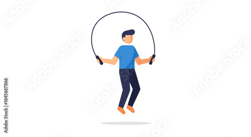 Energetic person skipping rope, enjoying fitness and exercise for a healthy lifestyle
