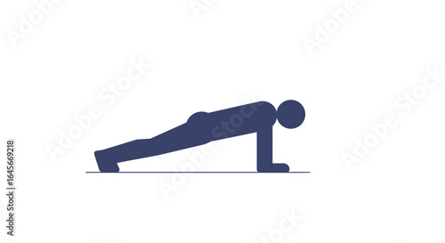 Dynamic push-up pose for fitness enthusiasts and exercise guides, showing core strength training