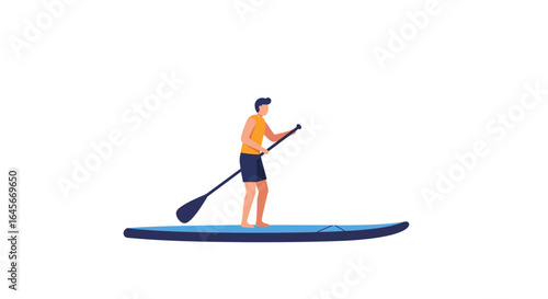 Enjoy the summer vibes with paddle boarding on the water for a relaxing outdoor lifestyle