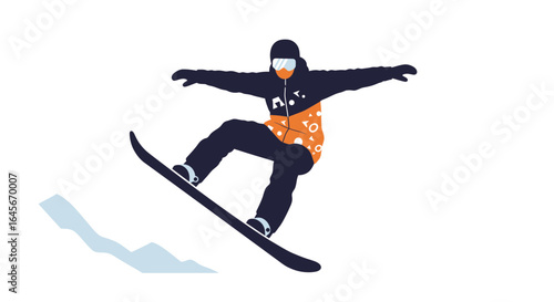 Stylish snowboarder catches air, a dynamic winter sports moment with energy and skillful action, isolated