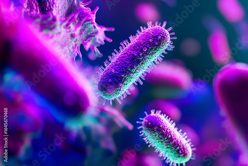 abstract concept of the human micobiome as a vibrant purple color. The image is perfect for a theme of gut health, intestine wellness, or healthy living