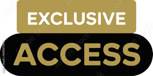 Exclusive access graphic with gold and black colors on a light gray background design element