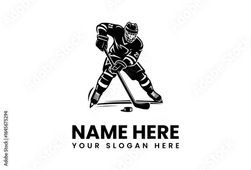 Photography Dynamic Hockey Player in Action Silhouette 1.
